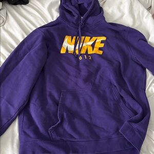 Nike Purple Hoodie with Yellow Accent Logo